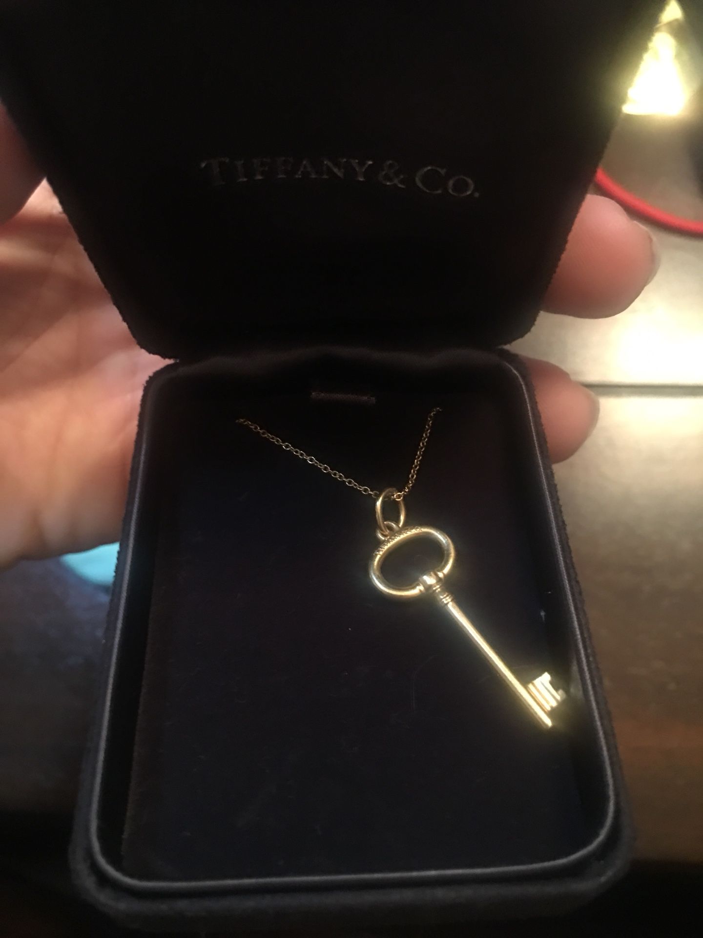 Gold Tiffany & Co key necklace