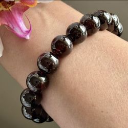 11.5mm Dark Burgundy Garnet Bracelet  ♥️