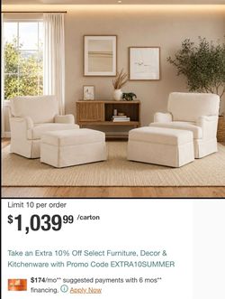 4-Piece Warm Linen Fabric Upholstered Swivel Accent Arm Chair Metal Base Barrel Sofa Chair with Storage Ottoman