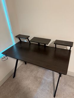 Large Computer / Gaming Desk with Monitor Shelves