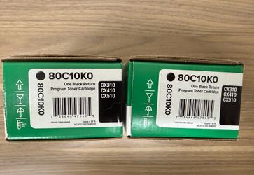 Two New Lexmark Replacement Toner/Printer Cartridge 80C10K0 - Black