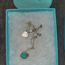 Tiffany Double Heart Sterling Silver Necklace 