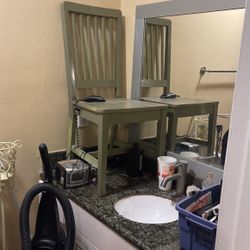 Wooden Big  Light Green  Chair 