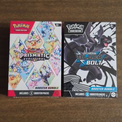 Pokemon Cards Scarlet and Violet Prismatic Evolutions & Black Bolt Booster Bundles