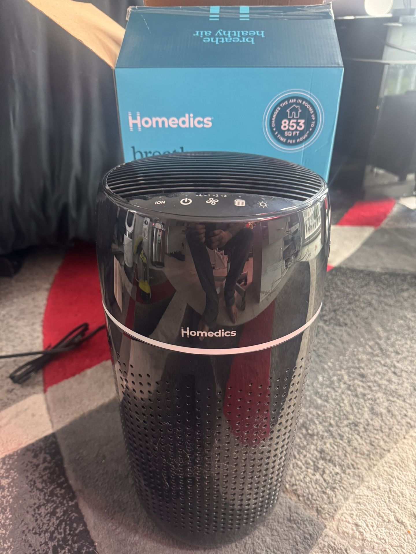 Homedics T22 853 Square Foot Hepa Filter/Air Purifier open Box Unused