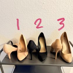 Closed Toe Suede-Style Heels