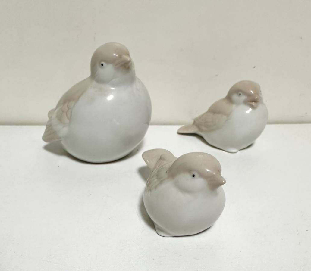 Vintage Lot Of 3 HOMCO Sparrows Birds Figurines Collection Decor