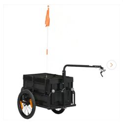 57 in. x 24 in. x 32 in. H Bike Cargo Trailer, Bicycle Trailer Wagon Cart with Removable Storage Box