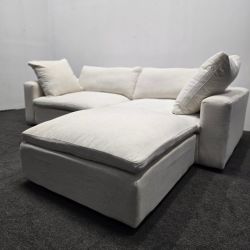 75% OFF! White Utopia Cloud Sofa Sectional With Ottoman - Can Deliver!
