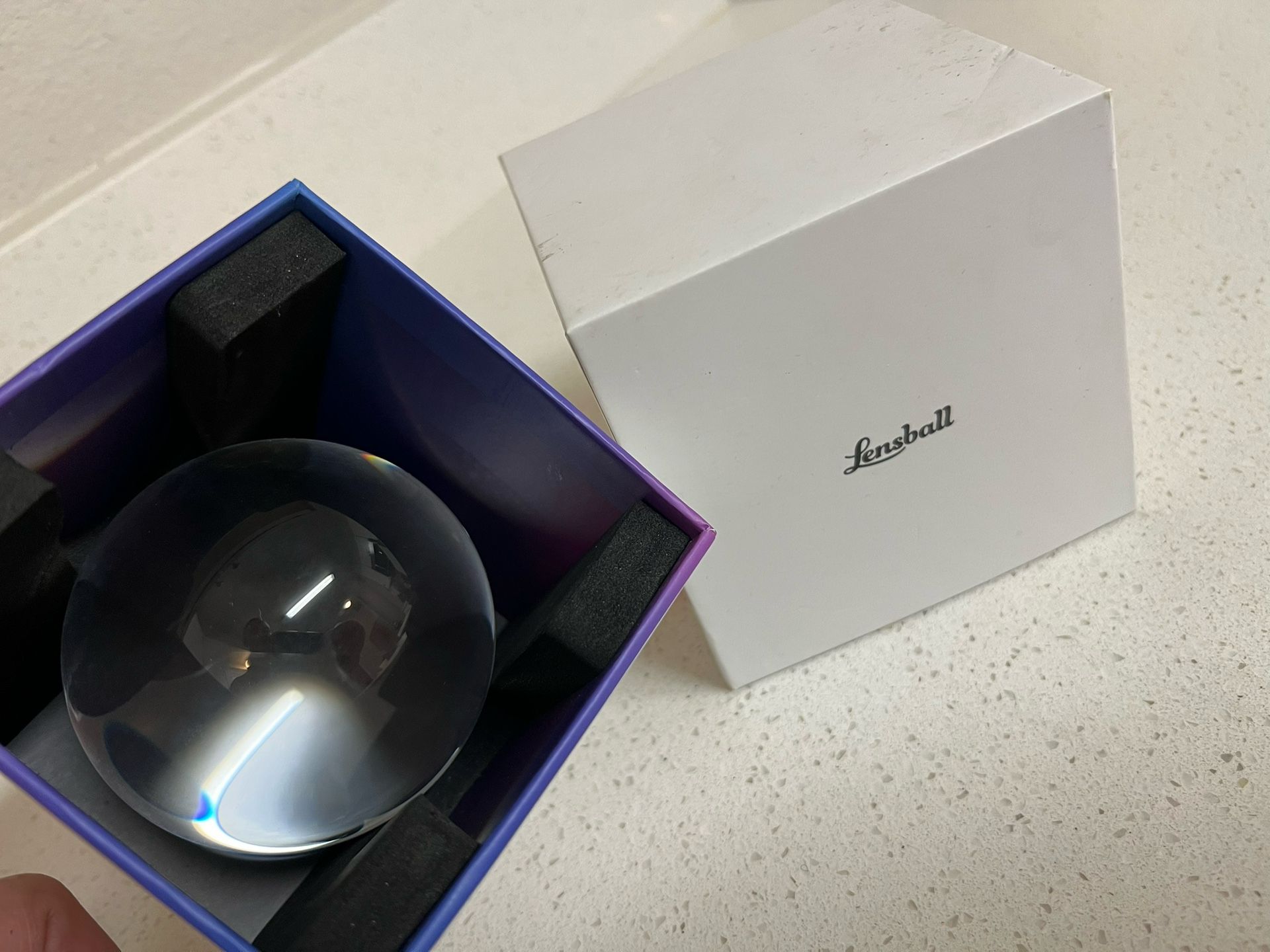 lensball, which is a clear crystal sphere used as a creative photography accessory NEW