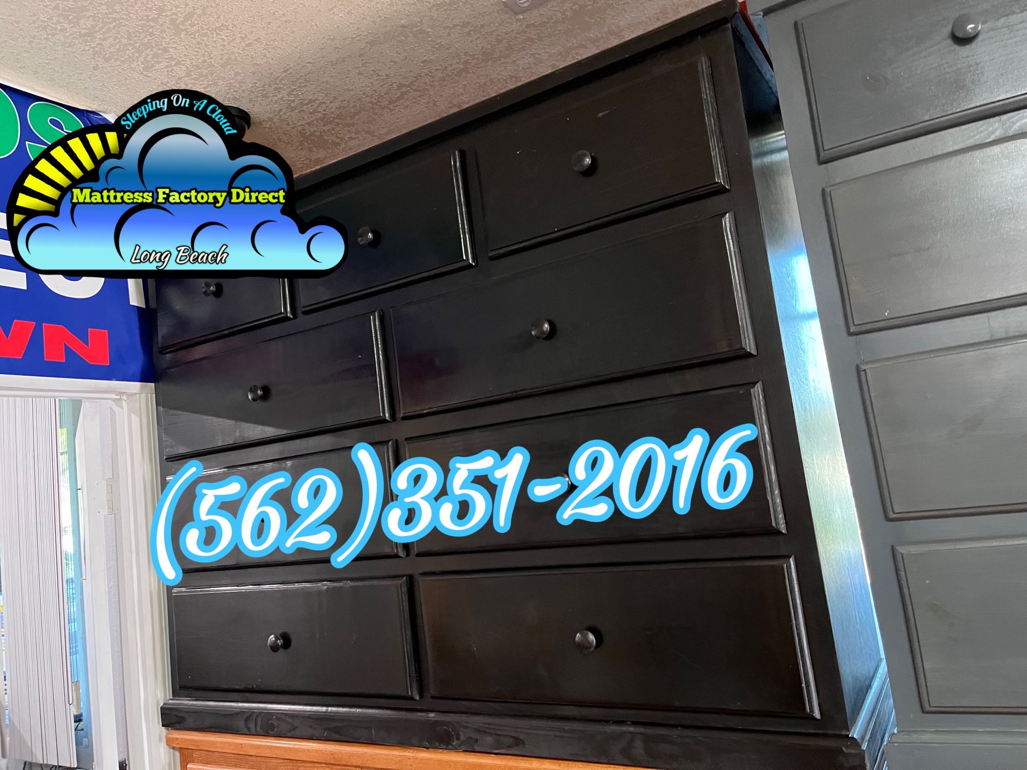 Nine Drawer Black Chest Cajonera De Pino Dresser