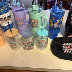 Tumblers,glass Cups And Fany Pack For Mom Or Gifts 