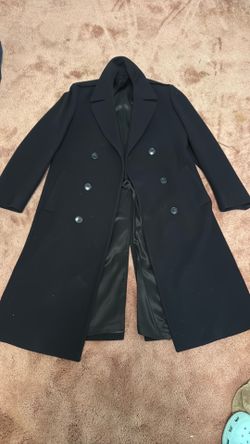 Vintage London Fog Men’s 100% Virgin Wool Double Breasted Overcoat – 40 Long – Made in USA