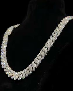 Iced Out Moissanite Cuban Chain