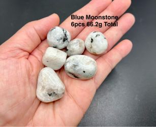 Blue Moonstone Stones from India 6pcs 66.2g Total