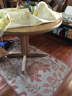 Butcher block table and 2 chairs