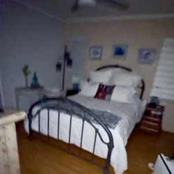 Gorgeous Queen Metal Bed Headboard, Footboard, And Frame - Must See!