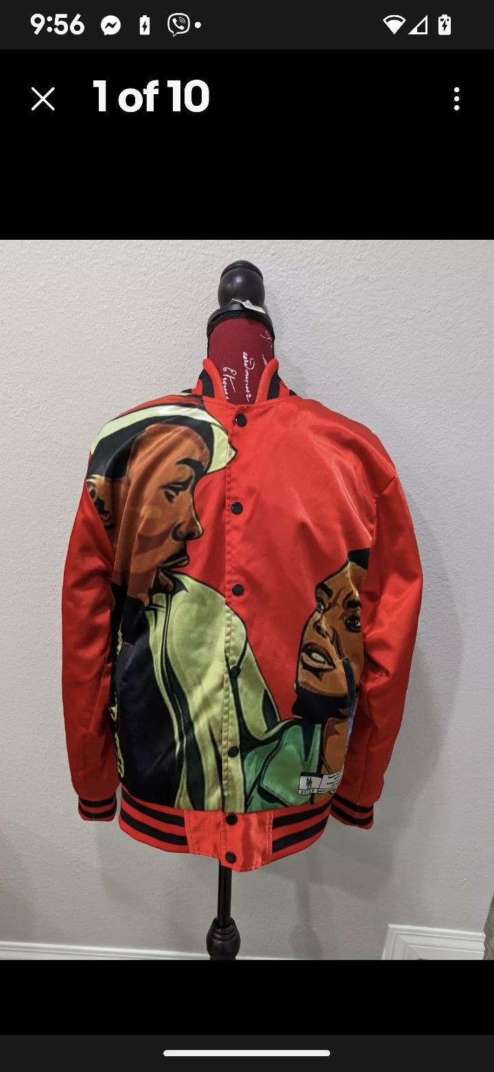 Humble Hustla Red Satin Bomber Jacket Men's Size M Windbreaker