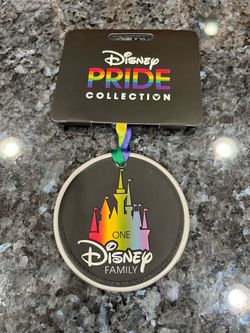 Disney Parks Pride Collection Mickey, Minnie, Goofy, Donald Ceramic Ornament.  One Disney Family.  Brand new with tag.  Smoke free home