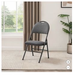 Maxchief Metal High Back Padded Folding Chair, Gray