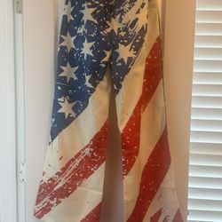 American Flag Wide Leg Pants - large