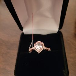 Pink Sapphire Ring 14k Rose Gold Over Sterling Silver 