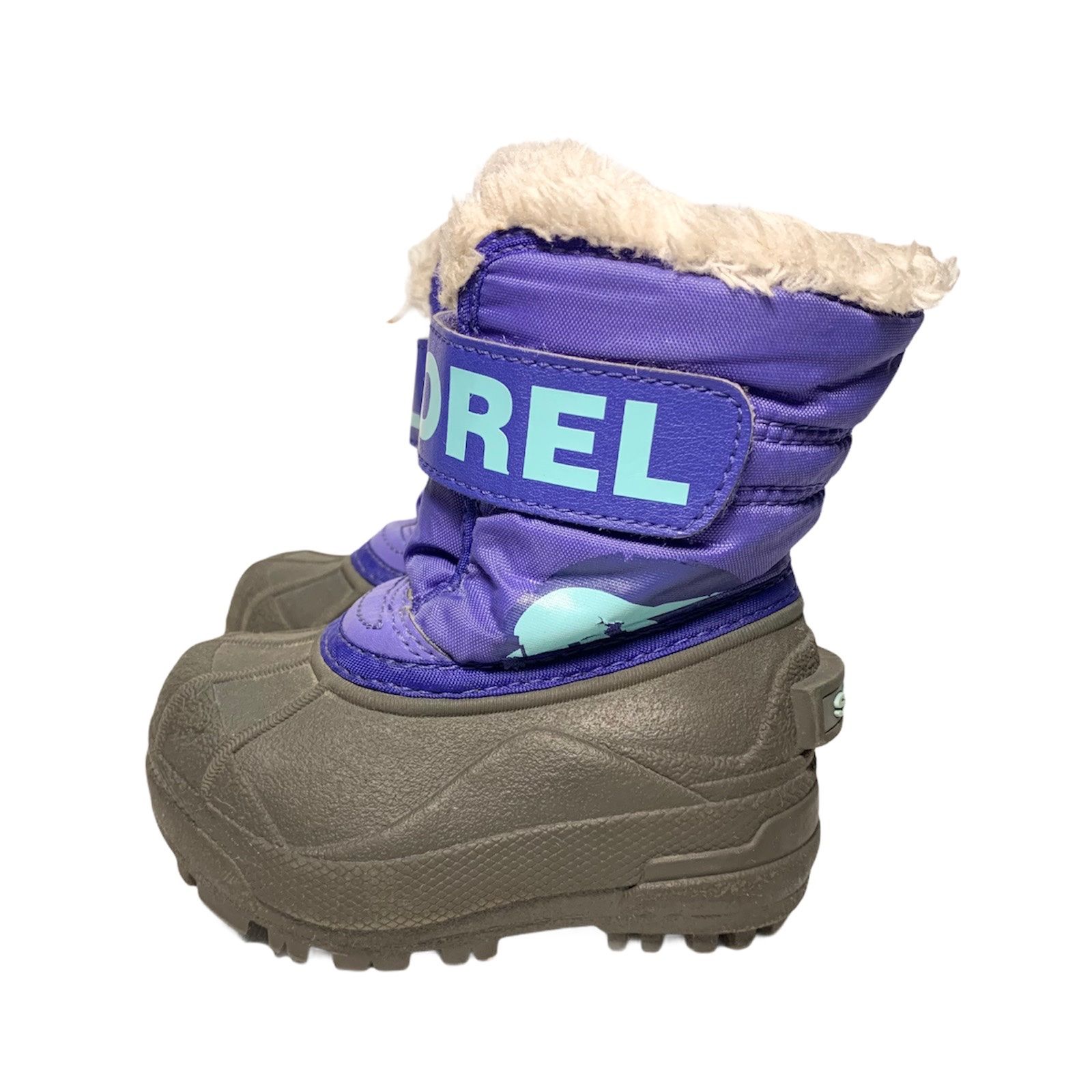 Sorel Snow Commander Purple Boots Faux Fur NV1877-546 Toddler Girls Size 5