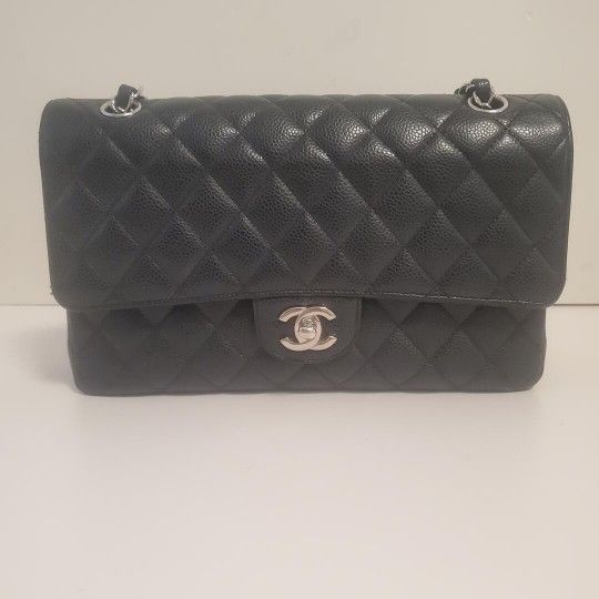 Black Chanel Caviar Leather Shoulder Bag