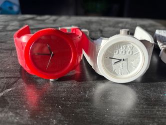 Diesel Rubber Watches – Red and 2 Whites, Set of 3