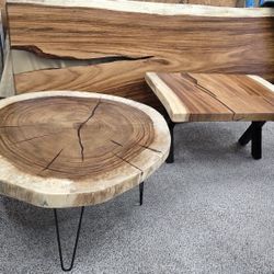 Brand New Coffee Table End Table - 2” Thick Solid Hardwood  
