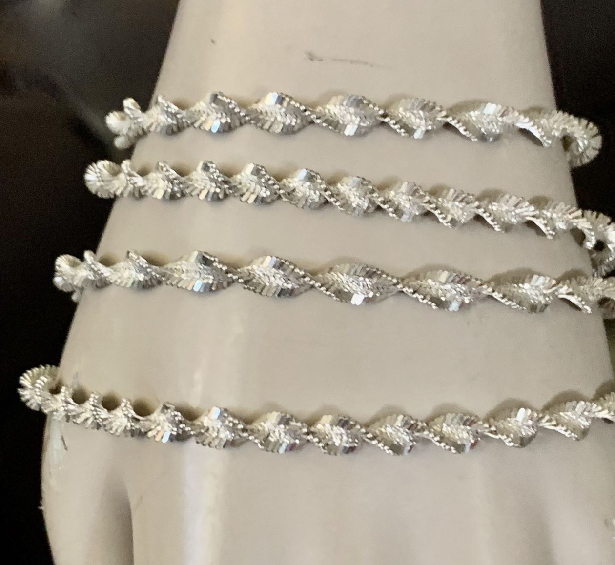 Vintage Milor Italy 925 Sterling Silver 5.50mm Twirl Spindle Chain NECKLACE 30"