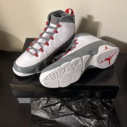 Air Jordan 9 Retro White/Fire Red-Cool Grey Size 13