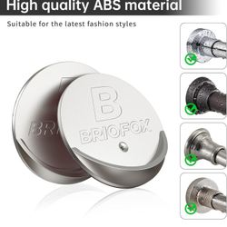 BRIOFOX Shower Curtain Rod Holder 3M Adhesive | Heat Resistant | Waterproof | Max Load 60 lbs Shower Rod Retainer for Wall, 2 Pack, Nickel (Rod Not In