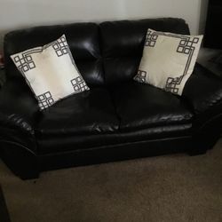 Loveseat Black Leather