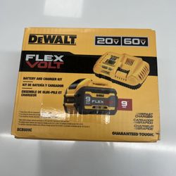 New Dewalt DCB609C Battery/Charger Kit - 9ah flexvolt 20v/60v battery + Charger
