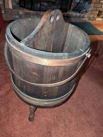 Antique Barrel Newspaper Rack -