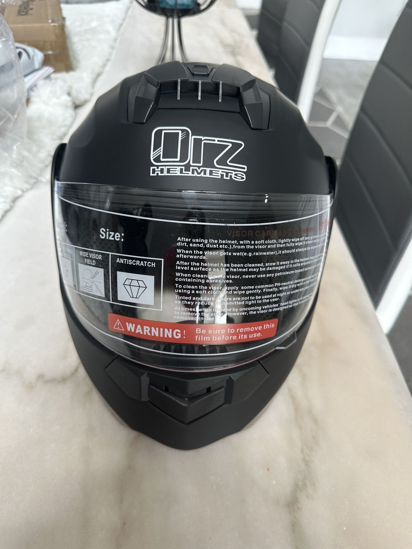 Orz Motorcycle Helmet W/ Wireless Earphone