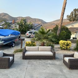 Restoration Hardware Provence Outdoor Sofa & Chairs Set