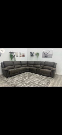 Fabric Power Reclining Sectional with Power Headrests