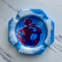 Custom Spiderman Resin Ashtray Superhero Comic Book Fan Collectible Gift