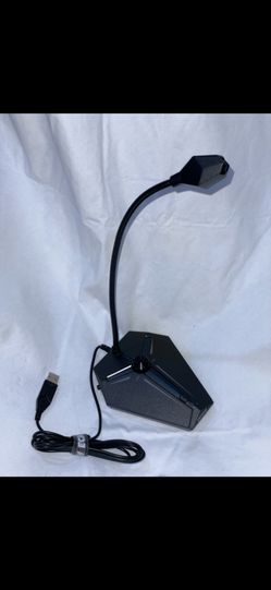 USB Computer Microphone, Plug &Play Desktop Omnidirectional Condenser PC Laptop Mic, Mute Button with LED Indicator, Compatible with Windows/Mac, Idea