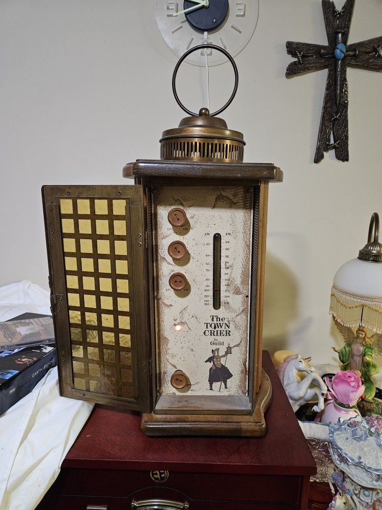 AM FM Radio by Guild Radio & Television Co. The Town Crier Antique Radio Unique Vintage Radio in Wood Cabinet