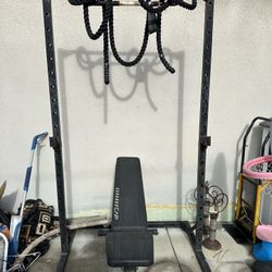 Squat Rack Weld With Pull Up Bar And Bench Included. 