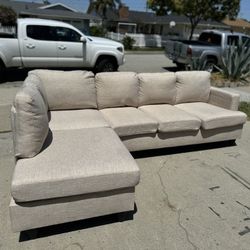 2Pc Beige Sectional Couch DELIVERY AVAILABLE 