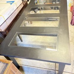 Dining Table With Glass Inserts 