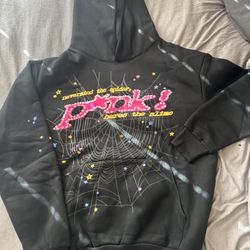 Sp5der black pink hoodie