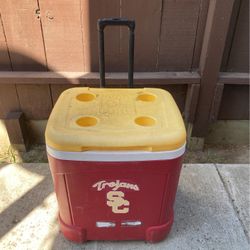 igloo ice cube roller cooler (60-quart, Yellow/Red)