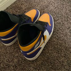 Jordan 1 Mid Laker Color Way 