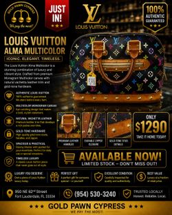 Louis Vuitton Alma Multicolore Handbag