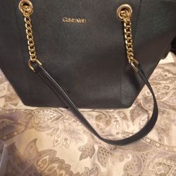 Vintage Calvin Klein Leather Tote Bag
